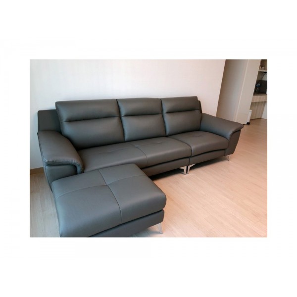 다우닝 몬트 3.5인 전체 천연가죽 소파+스툴